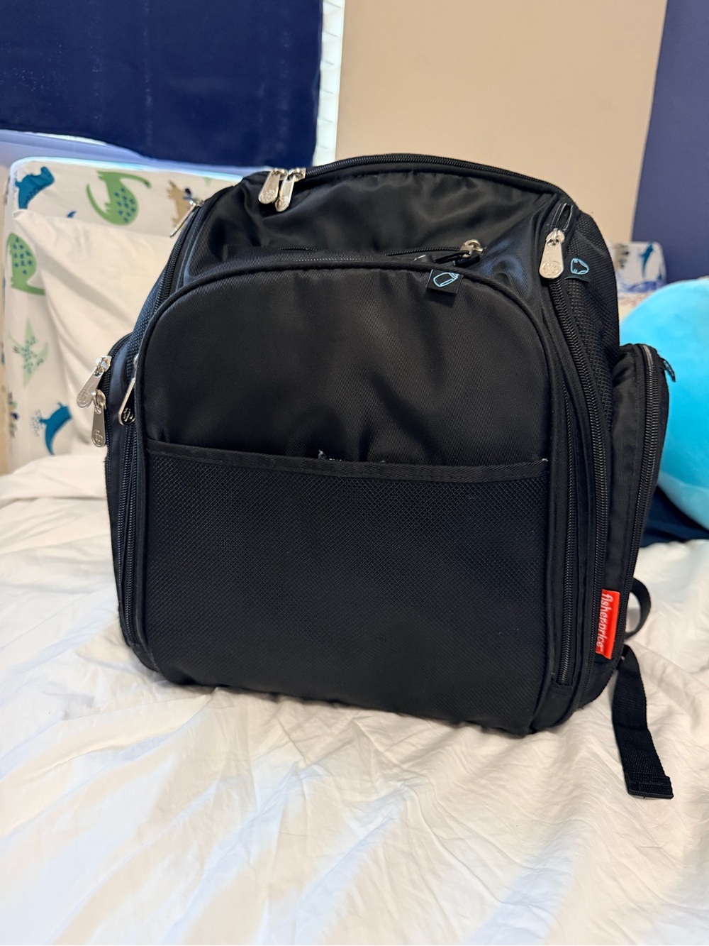 Fisher-Price Large Multi-Pocket Kaden Baby Diaper Bag Backpack - Black